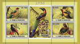 Bird Stamp Parrot Manakin Scouting Souvenir Sheet of 4 Mint NH