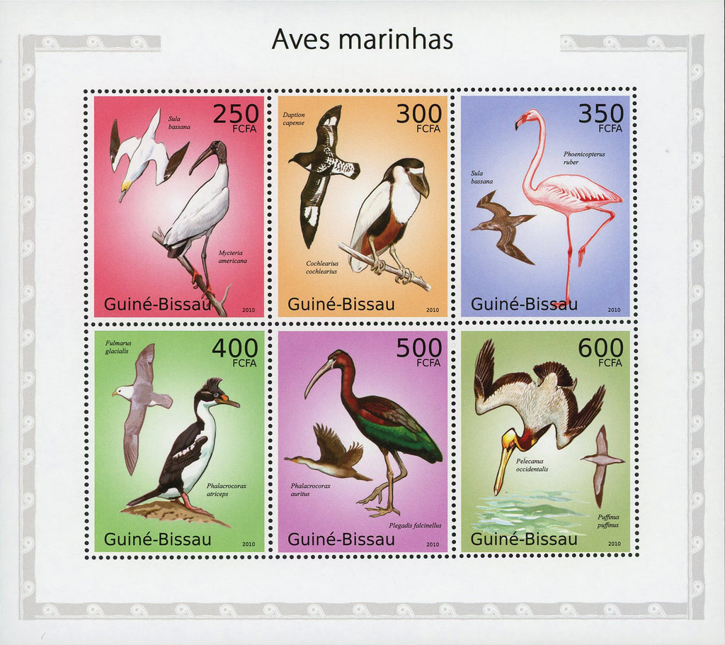 Seabird Stamp Bird Sea Marine Fauna Souvenir Sheet of 6 MNH