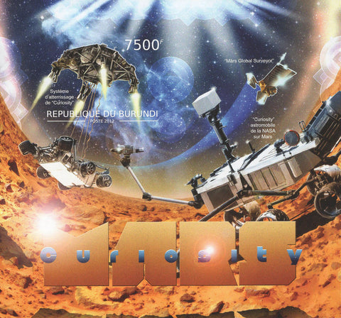 NASA Curiosity Space Moon Imperforated Souvenir Sheet Mint NH