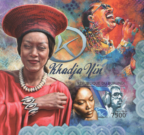 Khadja Nin Stevie Wonder Singer Souvenir Sheet Mint NH