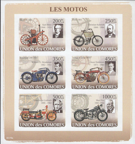 Antiques Motorcycles Old BMW NSU Excelsior Böhmerland Stamp MNH