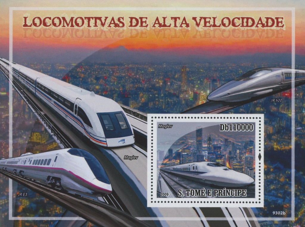 High Speed Locomotive Maglev City Trails Sov. Sheet MNH