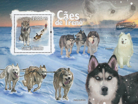 Sled Dog Snow Husky Tamaskan Samoyed Souvenir Sheet Mint NH