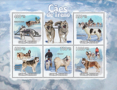 Sled Dogs Snow Husky Samoyed Souvenir Sheet Mint NH