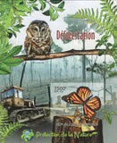 Deforestation Owl Butterfly Trees Imperforated Souvenir Sheet MNH