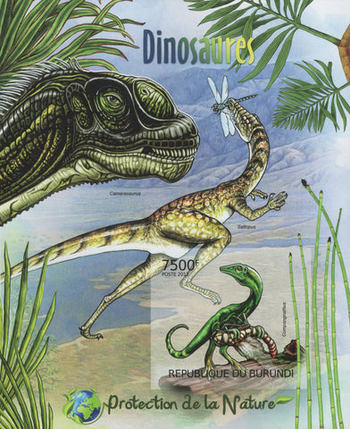 Dinosaurs Trees Camarasaurus Saltopus Imperforated Sov. Sheet MNH