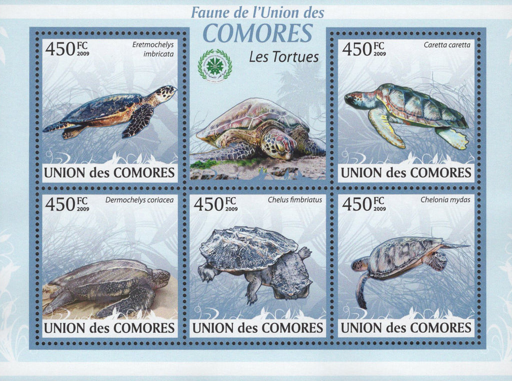 Turtles Animals Marine Fauna Sov. Sheet of 5 Stamps MNH