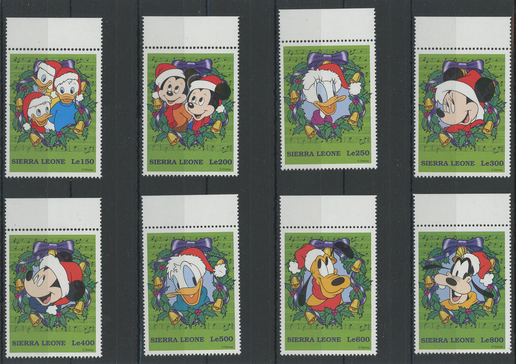 Sierra Disney Stamps Christmas Mickey and Friends Serie Set of 8 Stamps MNH