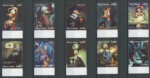 Sierra Leone Disney Stamps Donald Duck Inspired by Painters Serie Set of 10 Stam