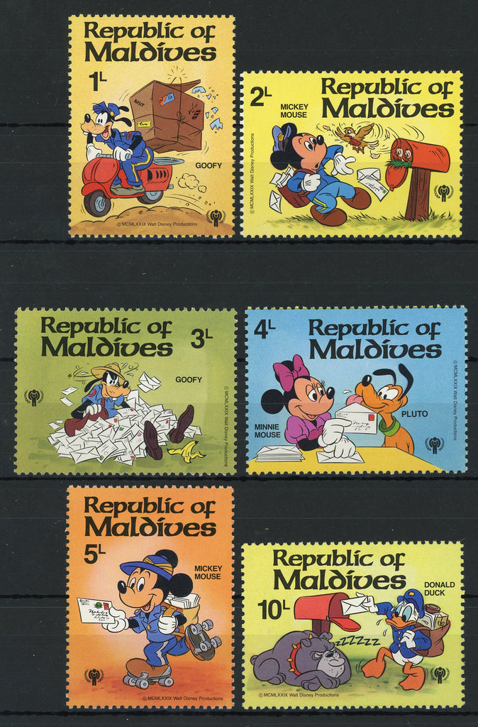 Disney Stamp Mickey Minnie Pluto Mail Postage Serie Set of 6 Stamps Mint NH