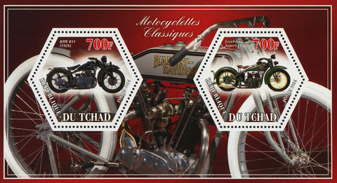Classic Motorcycle BMW Excelsior Souvenir Sheet of 2 Stamps Mint NH