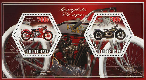 Classic Motorcycle MotoGuzzi Indian 402 Souvenir Sheet of 2 Stamps Mint NH