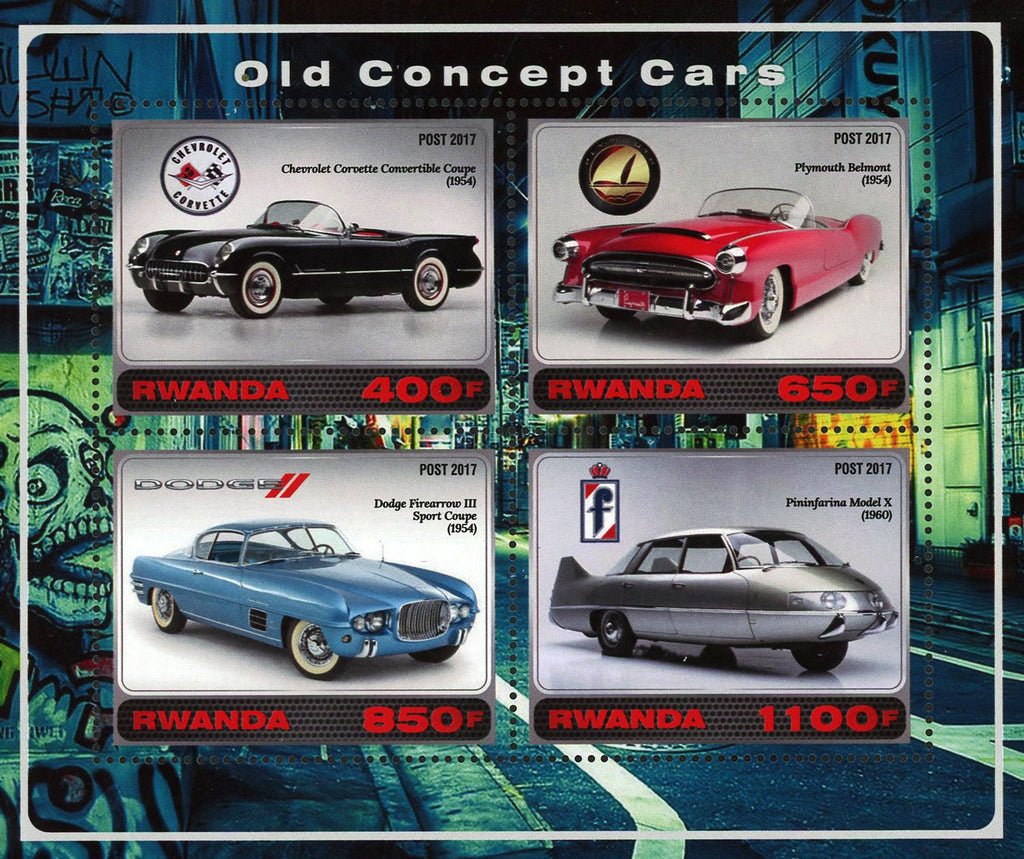 Old Concept Car Souvenir Sheet of 4 Stamps Mint NH