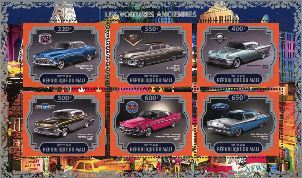 Antique Car Transportation Souvenir Sheet of 6 Stamps Mint NH
