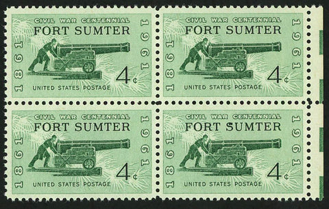 USA American Civil War Centennial Fort Summer Block of 4 Stamps Mint NH