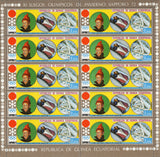 Olympic Winter Games Bobsleigh Sport Sov. Sheet of 10 Stamps MNH