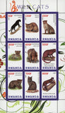 Wild Cat Souvenir Sheet of 9 Stamps Mint NH