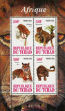 Africa Tiger Panthera Wild Animal Fauna Souvenir Sheet of 4 Stamps Mint NH