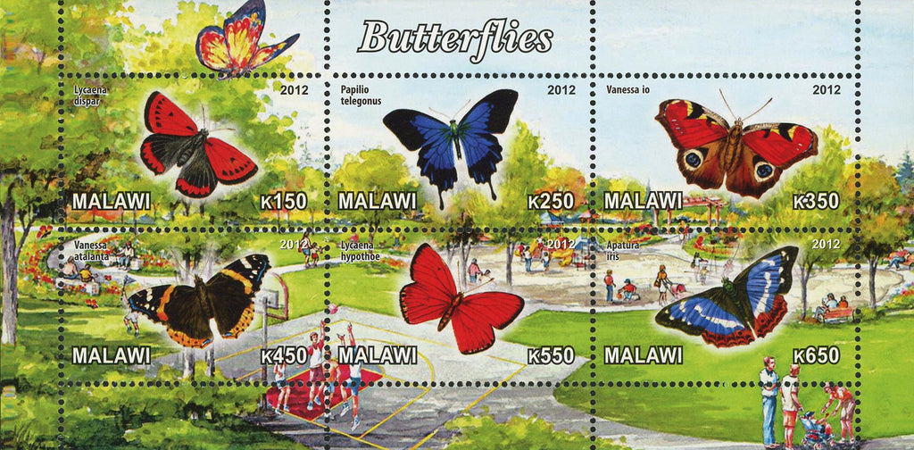 Malawi Butterfly Insect Nature Park Souvenir Sheet of 6 Stamps Mint NH