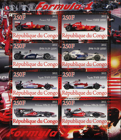 Formula 1 F1 Stamp Ferrari F60 BMW F1-08 Toyota TF 109 S/S MNH