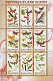 Butterfly Plant Flower Nature Insect Souvenir Sheet of 9 Stamps MNH