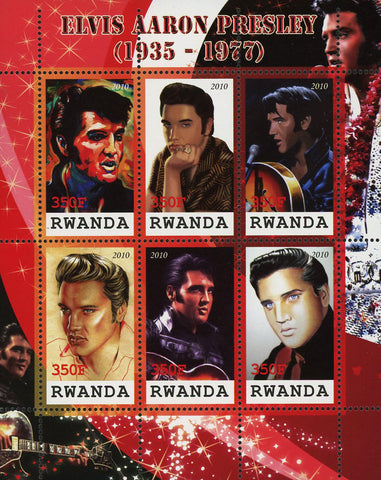 Elvis Presley Rock n' Roll Singer Famous People Sov. Sheet of 6 MNH