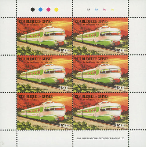 Train Locomotive Classic Le Settebello Transportation Sov. Sheet of 6 Stapms MNH
