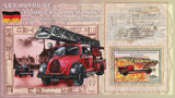 German Fireman Firefighter Vehicle Truck Magirus Transportation Sov. Sheet MNH