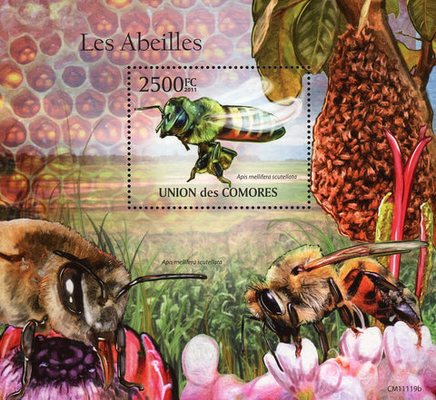 Bee Insect Apis Mellifera Scutellata Souvenir  Sheet Mint NH