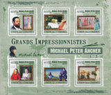 Famous Impressionist Micael Peter Ancher Art Sov. Sheet of 6 Stamps MNH