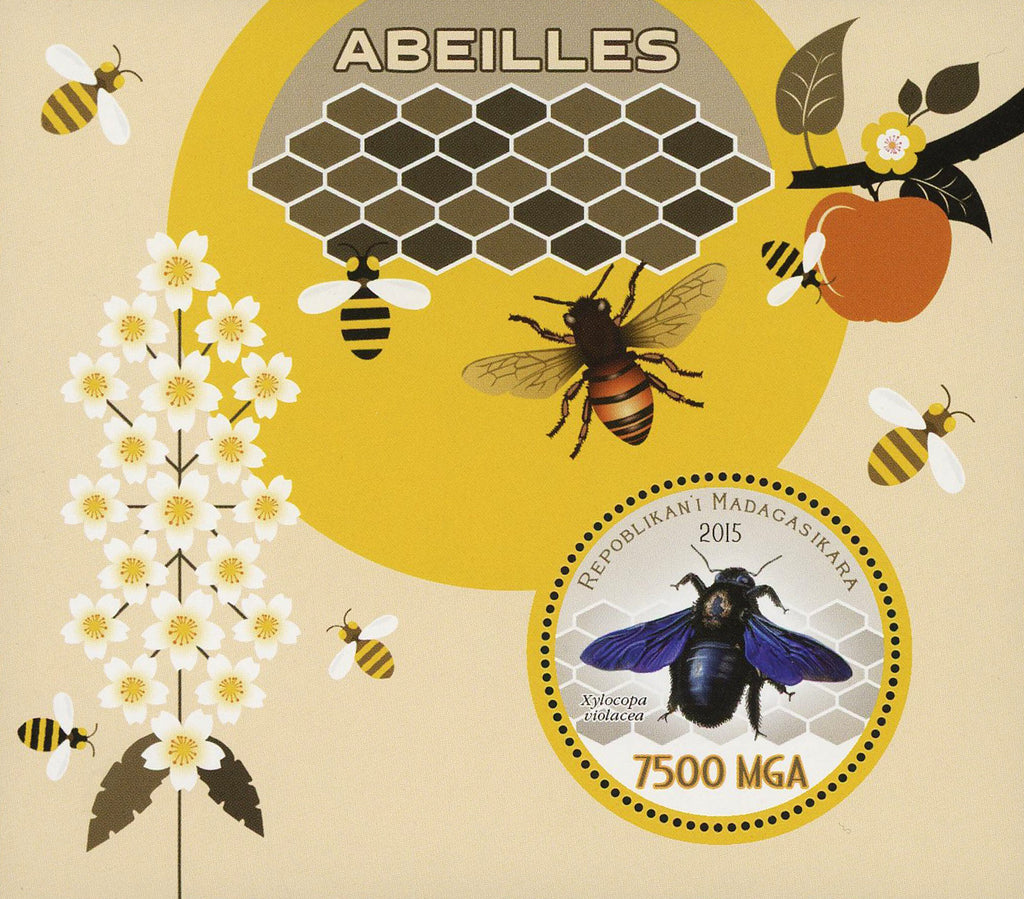 Bee Honey Insect Xylocopa Violacea Souvenir Sheet Mint NH