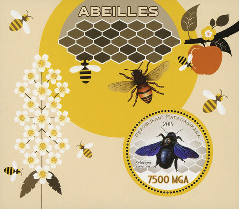 Bee Honey Insect Xylocopa Violacea Souvenir Sheet Mint NH