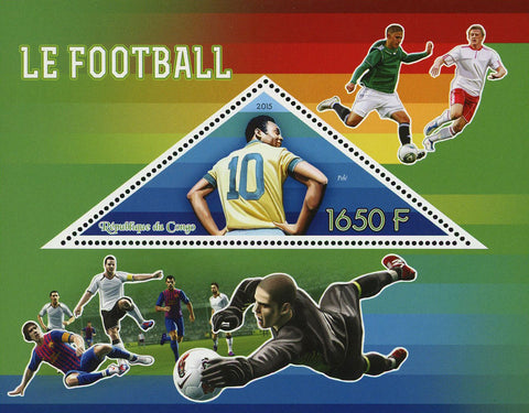 Congo Soccer Sport Pele Souvenir Sheet Mint NH