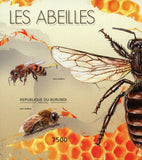 African Bees Insect Flower Nature Imp. Souvenir Sheet  Mint NH