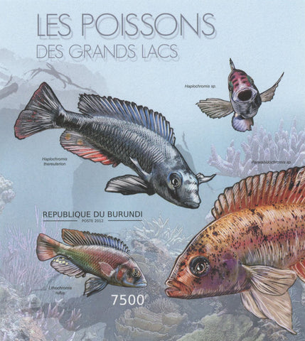Big Lakes Fish Imperforated Souvenir Sheet MNH
