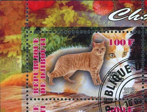 Cat Stamp Tonkinese British Shorthair Oriental Souvenir Sheet of 4 Stamps