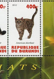 Cat Domestic Animal Abyssin American shorthair Souvenir Sheet of 4 Stamps MNH