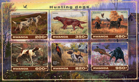 Hunting Dog English Setters Black Labrador Shorthaired Pointer S/S 6 Stamps MNH