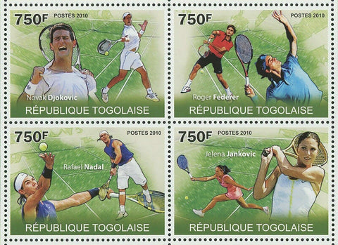 Tennis Stamp Novak Djokovic Roger Federer Rafael Nadal Jankovic S/S MNH