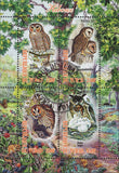 Birds owls Souvenir Sheet of 4 Stamps