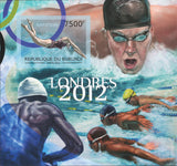 Sports Olympics Natation Swimming London 2012 Imp. Souvenir Sheet MNH