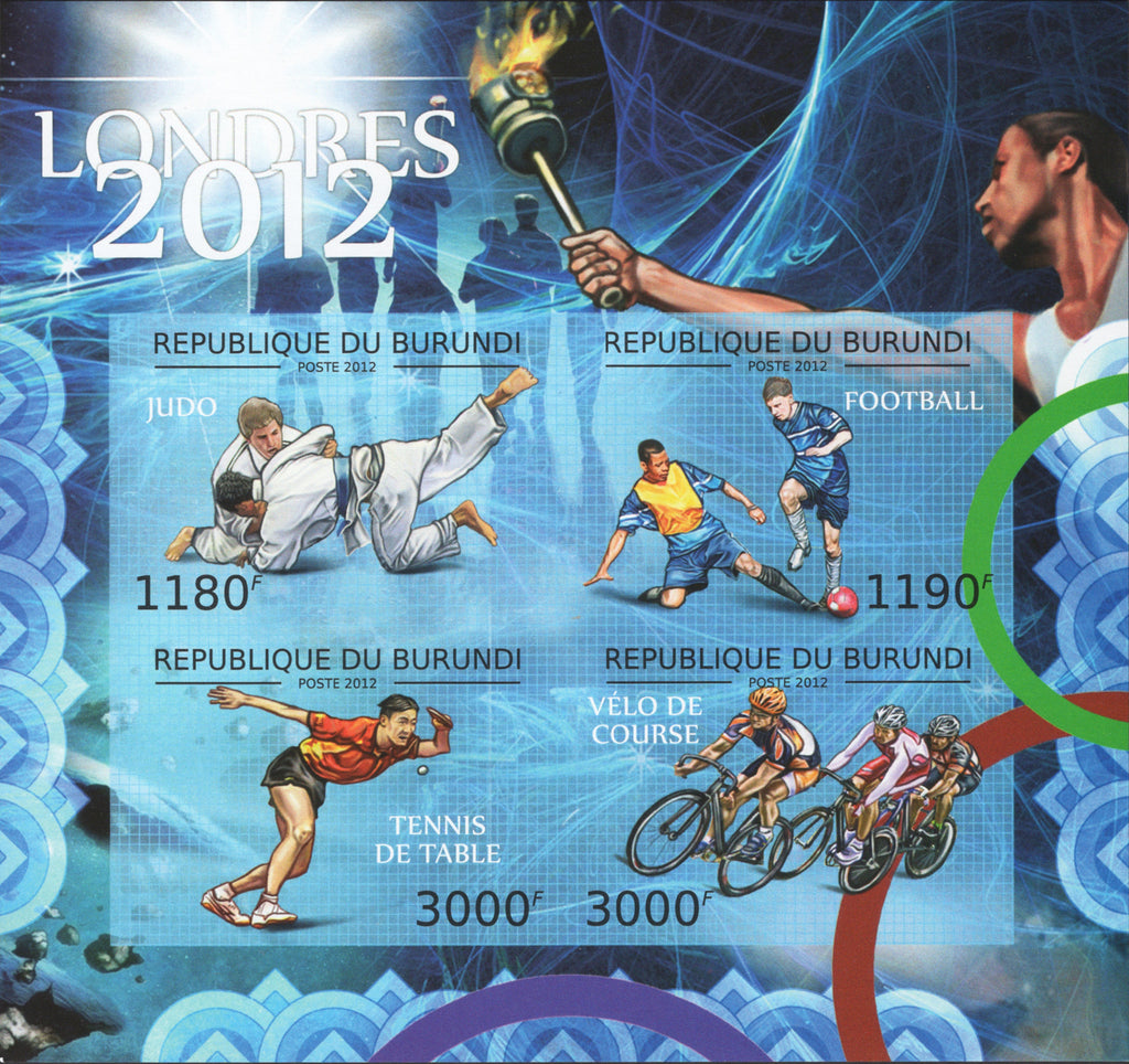 Sports Olympics Judo Football TableTennis Bike Imp. Souv. Sheet MNH