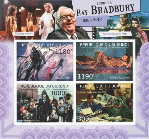 Ray Bradbury Authors Famous People Cinema Souvenir Sheet of 4 MNH