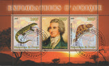 Congo Reptiles Souvenir Sheet of 3 Stamps Explorers of Africa