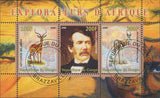 Congo Deer Animals Souvenir Sheet of 3 Stamps Explorers of Africa