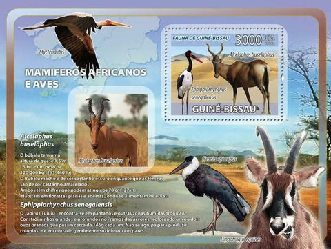 Anthelope Stamp Wild Animal Bird African Mammal Souvenir Sheet MNH