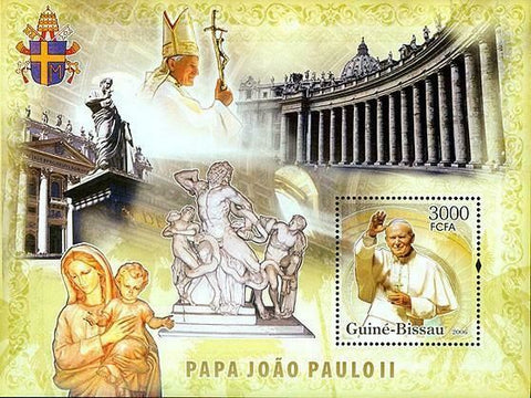 Pope John Paul II Stamp Vatican Statue Art Virgen S/S MNH #3440/Bl.575