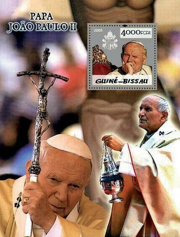 Pope John Paul II Stamp Catholic Church Silver Stamp S/S MNH #2992/Bl.497