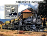 Jules Verne Stamp Train Locomotive Transport Silver Stamp S/S MNH #2934/Bl.487