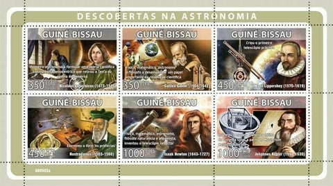 Astronomy Stamp Space Copernicus Galileo Nostradamus Newton Kepler S/S MNH